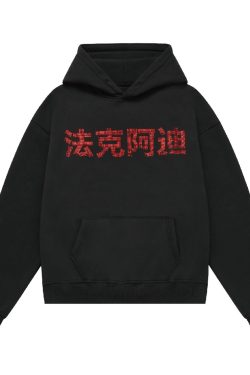 Fleece Hoodie with Rhinestone Pattern, Bootleg Style, Trendy Streetwear, Y2K Vibes, Casual Fashion Essential
