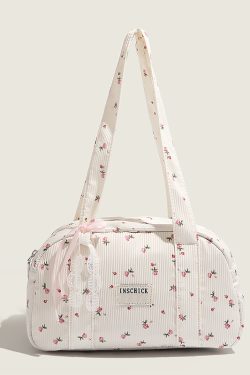 Floral Chinese-Style Canvas Shoulder Tote Bag for Women - Large Capacity Summer 2025 Fashion Pillow Bag