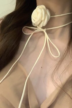 Floral Choker Necklace with Ties, Chinese-Style Lolita Clavicle Chain, National Style Fashion Accessory