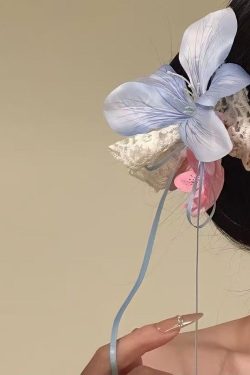 Floral Hair Clip - Summer Lily Ribbon Duckbill Hairpin for 2025 - Wildflower Inspired Hair Accessory for Trendy Styles