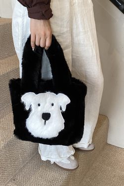 Fluffy Cartoon Plush Tote Bag for Women - Cute Spring Summer 2025 Fashion Handbag for Commuting and Everyday Use