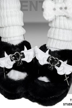 Fluffy Platform Slippers for Women - Thick-Soled Slide Shoes for Autumn and Winter - Subculture Outdoor Footwear