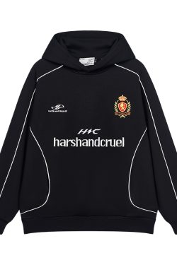 Football Club Sports Hooded Pullover Knitted Sweatshirt - Casual Streetwear, Athletic Style, Unisex Hoodie