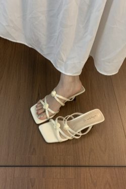 French Fairy Style Open-Toe Strappy Sandals for Women - 2025 Summer High-Heeled Roman Slippers, Trendy Y2K Fashion Footwear