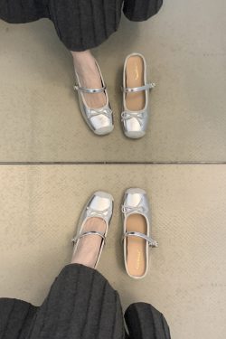 French Pink Bow Tie Open-Toe Half Slippers Women's Mary Jane Flats - Fairy Style Fashion Footwear