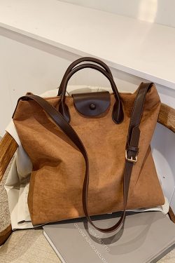 French Retro Matte Tote Bag for Women - 2025 New Fashion, Large Capacity Foldable Shoulder & Crossbody Commuting Bag