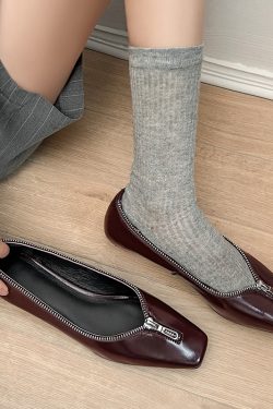 French Square-Toe Chunky Heel Boat Shoes - Soft Comfortable Genuine Leather Spring Autumn 2025 Niche Design Grandma Style