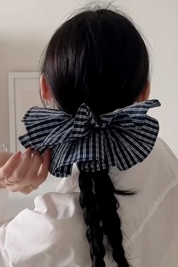 French-Style Black Plaid Skirt Hem Hairband - Elegant Minimalist Hair Flower Tie, Versatile High-End Women's Hair Accessory