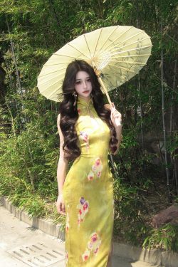 French-Style Chinese Qipao Dress with Side Slit - Slimming Floral Print - Elegant Y2K Inspired Design