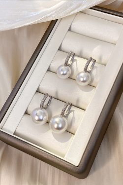 French-Style S925 Pure Silver Pearl Ear Clips for Women - 2025 High-End Luxury Earrings, Small Brand Design