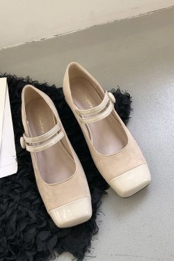 French-Style Square-Toe Mary Jane Flats for Women - Spring Collection Gentle Grandma Shoes Perfect for Skirts and Dresses