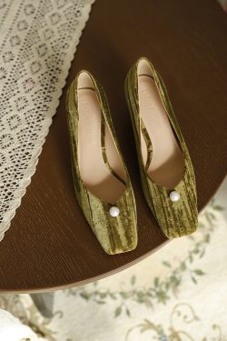 French Vintage Square Toe Chunky Heel Women's Shoes - Versatile High-End Qipao Style for Comfort & Elegance