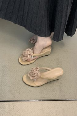 Gentle Wind Wedge Flip-Flops for Women, Summer Thick-Soled Sandals, Fairy Style, Trendy Y2K Fashion