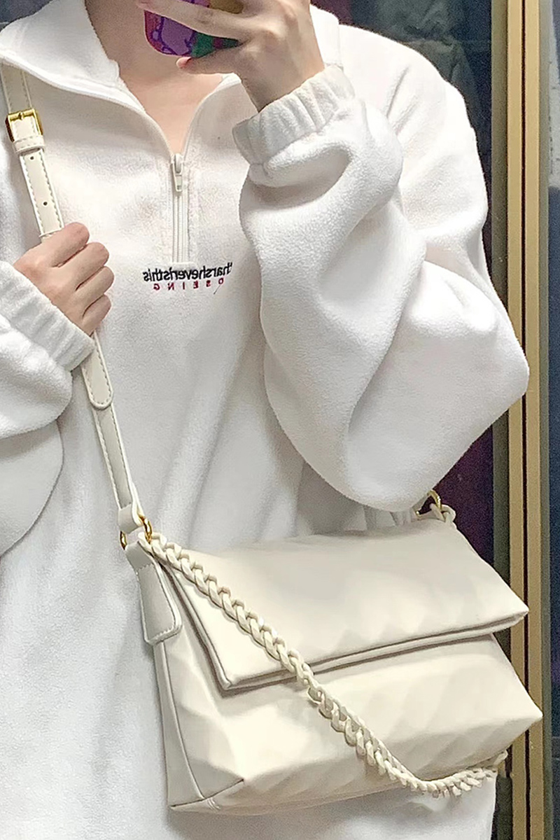 Geometric Diamond-Patterned Chain Bag for Women - Versatile Textured Shoulder Crossbody Bag - French Style Summer Fashion 2025