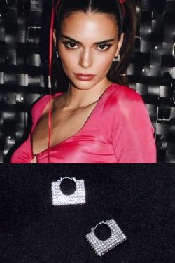 Geometric Diamond-Studded Handbag Ear Clips - High-Fashion European & American Style Earrings