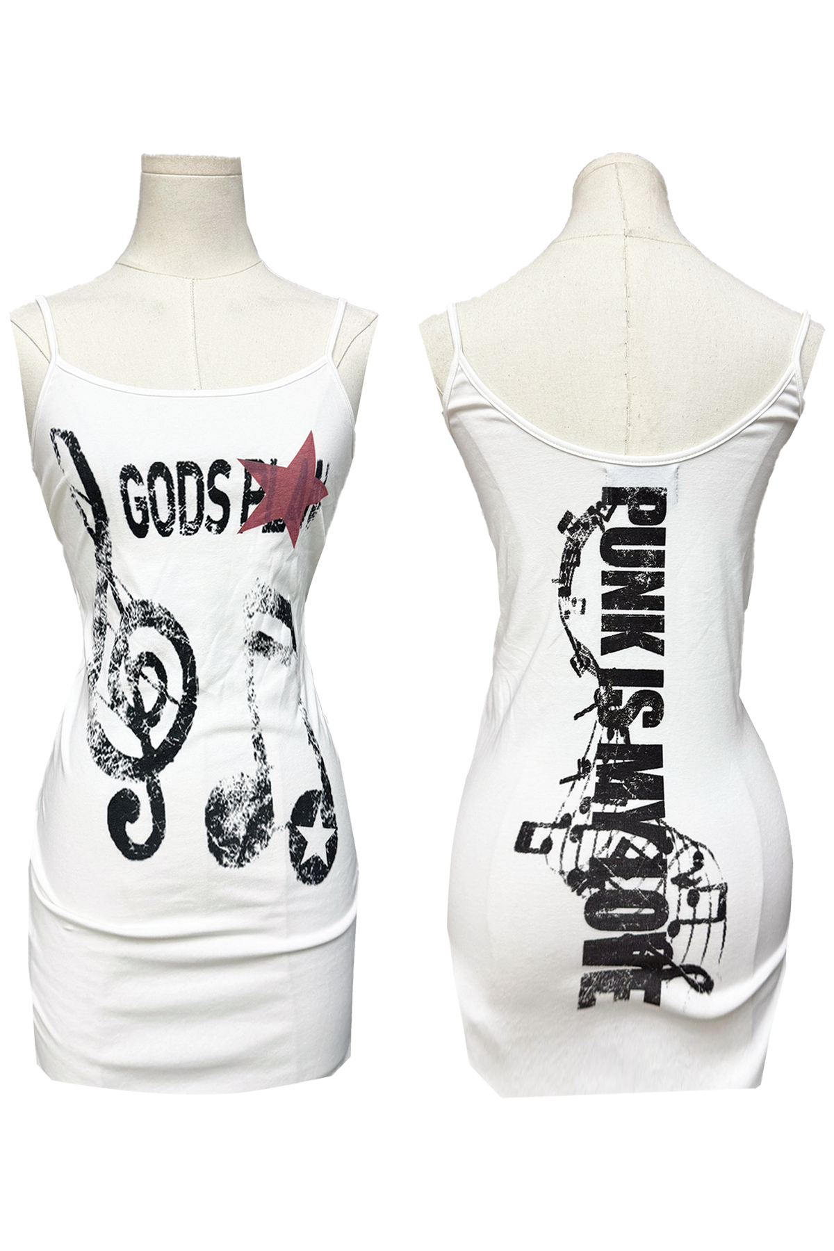 God's Plan 25ss Dark Aesthetic Bodycon Slip Dress - Waist-Defining Light Style for 90s and Y2K Fashion Lovers