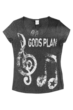 God's Plan 25ss Original Dark Niche Notes Slim Fit U-Shaped Waist Short Sleeve T-Shirt for Women - Trendy Casual Style