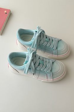 Gradient Rainbow Breathable Sneakers for Women - Summer 2025 Thick-Soled Versatile Sports Shoes, Y2K Style Fashion Footwear