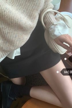 Gray Half Skirt - Impeccable Fit & Texture, Korean Style, Chic 90s-Inspired Fashion for Effortless Everyday Looks