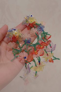 Handmade Colorful Beaded Woven Flower Earrings for Women - Heavy-Duty Summer Vacation Style, Niche Seaside Accessory