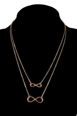 Handmade Double-Layer Choker Necklace with Lucky Number 8 - Simple European and American Style Short Necklace