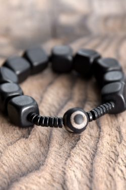 Handmade Ebony Wood Bracelet, Retro Ethnic Design, Japanese & Korean Style, Unisex Fashion Accessory, Unique Personalized Jewelry