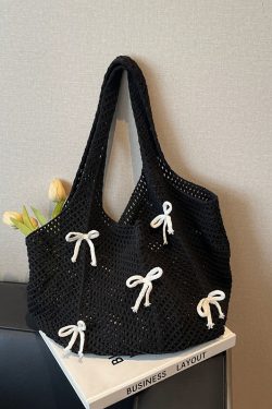 Handmade Knitted Beach Bag for Women - Summer Seaside Shoulder Bag with Large Capacity - Fashionable Commuting Tote 2025