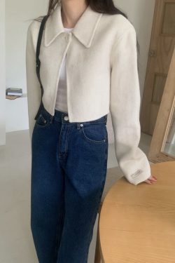 Handmade Toffee Nut Short Wool Jacket for Winter - Korean Style Cozy Outerwear