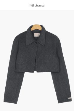 Handmade Toffee Nut Short Wool Jacket for Winter - Korean Style Cozy Outerwear