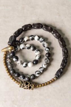 Handmade Vintage Zebra Pattern Agate Bracelet for Men - Textured Wooden Niche Jewelry, Unique Personality Accessory