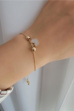 Heart-Shaped Oil Drop Bracelet, Simple Elegant Adjustable Accessory for Women, Versatile Everyday Jewelry
