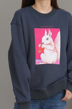 Heavy Twill Texture Pure Cotton Loose Sweatshirt for a Cute Relaxed Fit - Limited Edition New Year Style