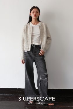 Heavyweight Merino Wool Round Neck Short Chanel-Style Knitted Cardigan - Chic Essential for Fall and Winter Fashion