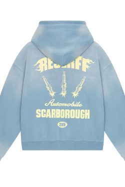 Heavyweight Water-Washed Fleece-Lined Distressed Hoodie - American Vintage Style Sweatshirt for Casual Comfort