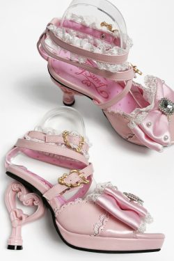 Heisei Snow Princess Vintage High Heels - Gal-Style Japanese Peep-Toe Sandals for 90s Y2K Fashion Lovers