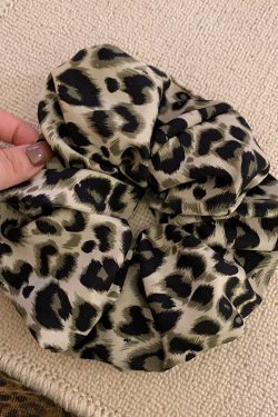 High-Elastic Leopard Print Hair Tie for Women - Large Bun & Low Ponytail Accessories - Stylish Rubber Band Hair Ornament