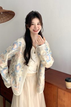 High-End Chinese Style Heavy Embroidery Short Jacket - Unique National Design for Spring - Small Size Fashion Top