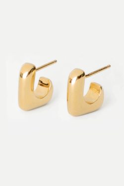 High-End Minimalist Retro Square Glossy Stud Earrings - Fashionable Mini Design for a Chic Look