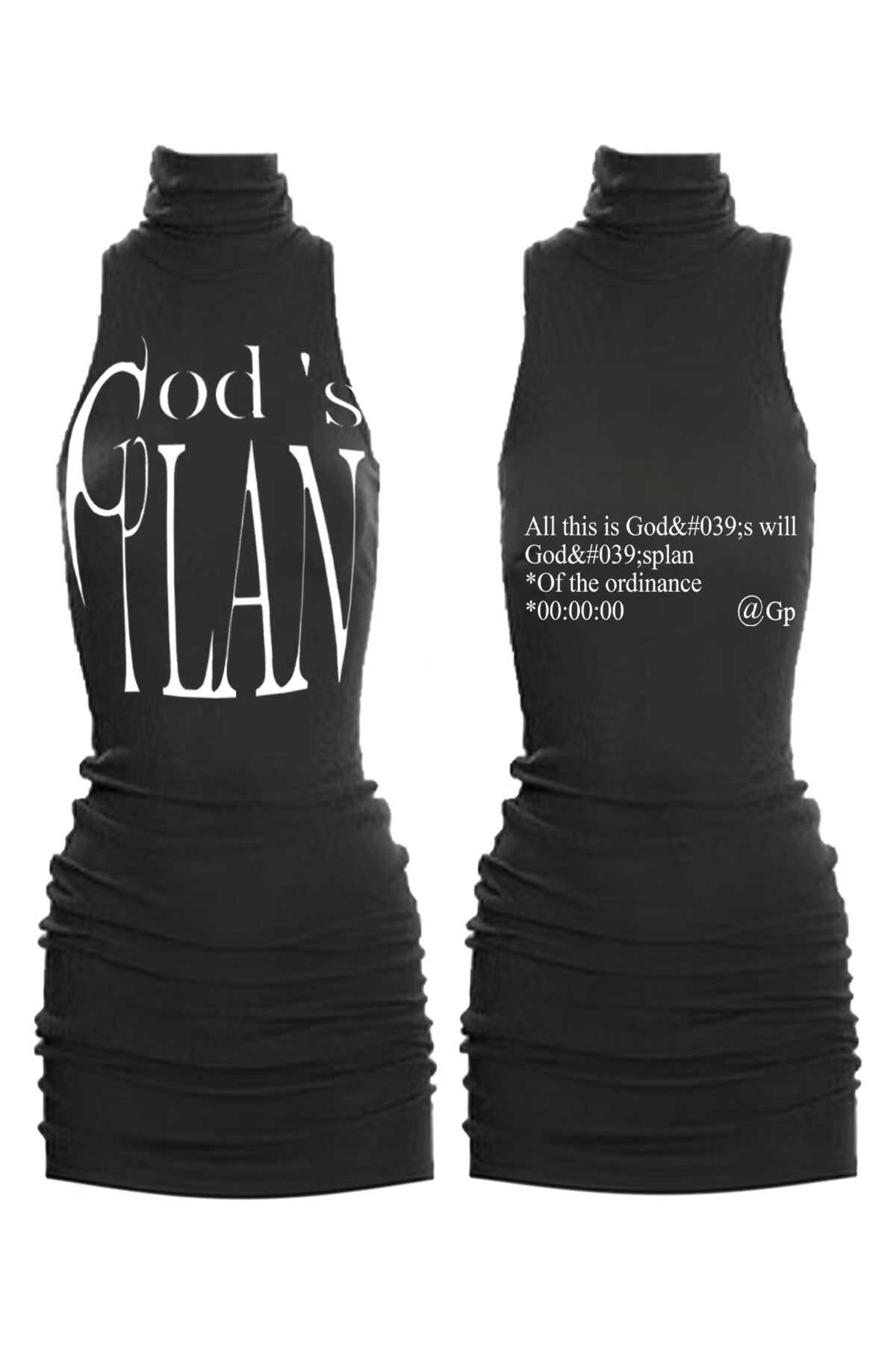 High-End Neck-Hanging Three-Dimensional Pleated Summer Bodycon Dress - Dark Style Gender-Neutral Fashion