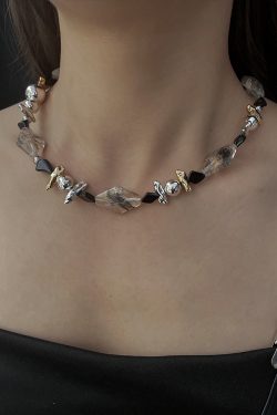 High-End Neutral Punk Irregular Beaded Necklace - Y2K Clavicle Chain with Unique Niche Design for a Cool Personality