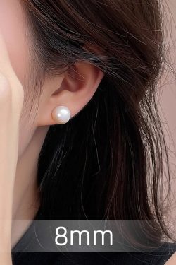 High-End Pearl Stud Earrings for Women - Flat Round Design, Elegant Ear Accessories, Luxury Fashion Jewelry