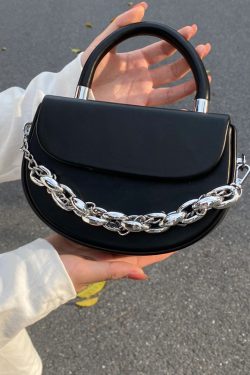 High-End Textured Chain Small Square Saddle Bag - 2025 Spring/Summer Fashion Crossbody Bag