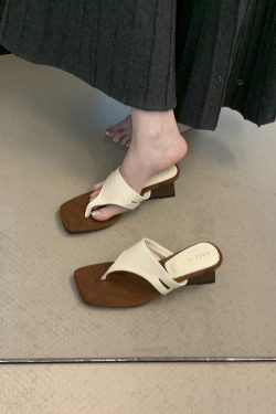 High-Heeled Thong Sandals for Women - Wedge Roman Fairy Shoes for Outdoor Wear with Skirts, Chic Summer Fashion