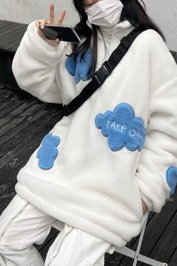 High Neck Loose Cloud Lamb Fleece Coat - Thick Versatile Sweatshirt in Japanese and Korean Style Trend