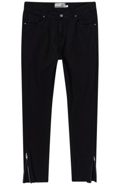 High Street Casual Zip Ankle Denim Pants for Women - Trendy Street Style Bottoms