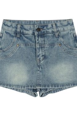 High-Waisted American Retro Washed Denim Mini Skirt for Women - Summer 2024 Sexy Bodycon Style