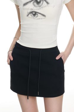 High-Waisted Black Sports Half Skirt for Women - Casual A-Line Bodycon Style, Short Summer 2025 Fashion