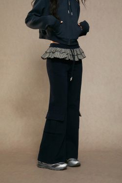 High-Waisted Black Wide-Leg Pants for Women - Casual Slim Straight Trousers for Autumn Winter 2024 Fashion