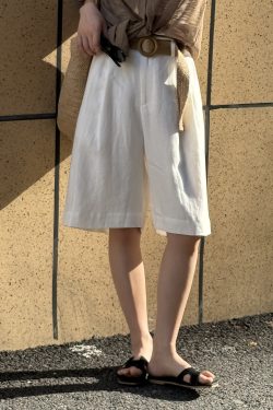 High-Waisted Linen Shorts for Women, Loose A-Line Wide-Leg Casual Summer Shorts, Trendy Fashion for 2025