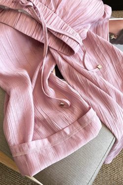 High-Waisted Pink Wide-Leg Pants for Women, Casual Loose-Fitting Draped Trousers, Summer 2025 Fashion, Slimming Straight-Leg Design